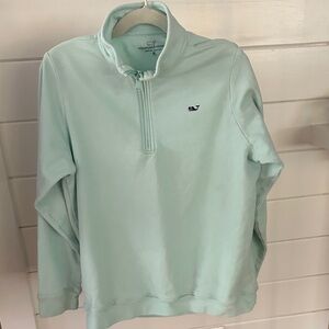 Vineyard Vines Men's Mint Green Zip-Up Sweater